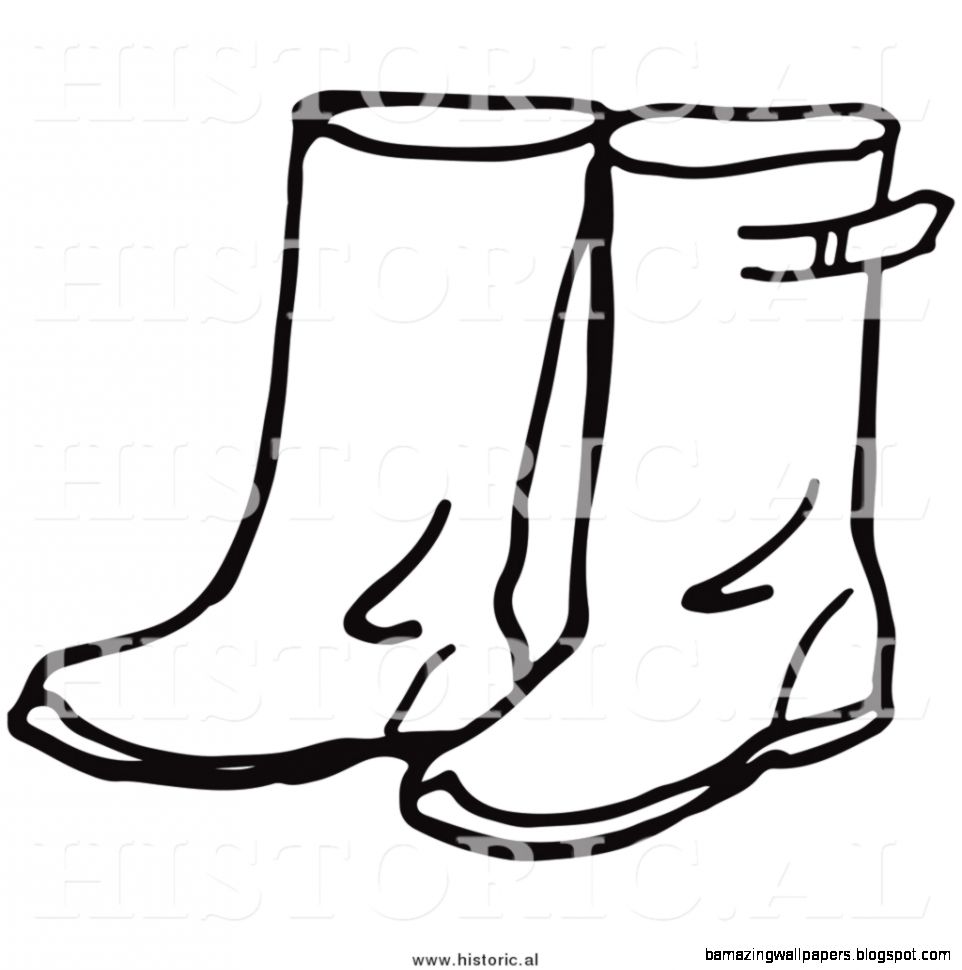 Rain Boots Clip Art Black And White