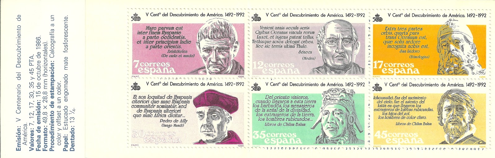 Spainfilatelia V CENTENARIO DEL DESCUBRIMIENTO DE AMERICA