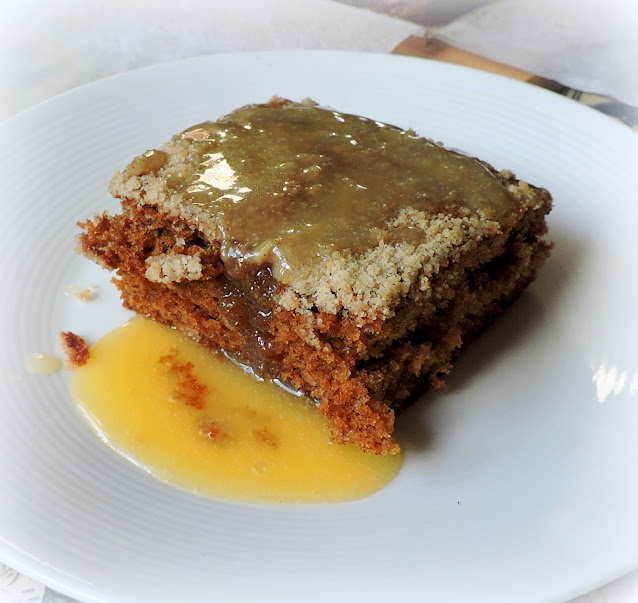 Ginger Crumb Cake with Butter Sauce
