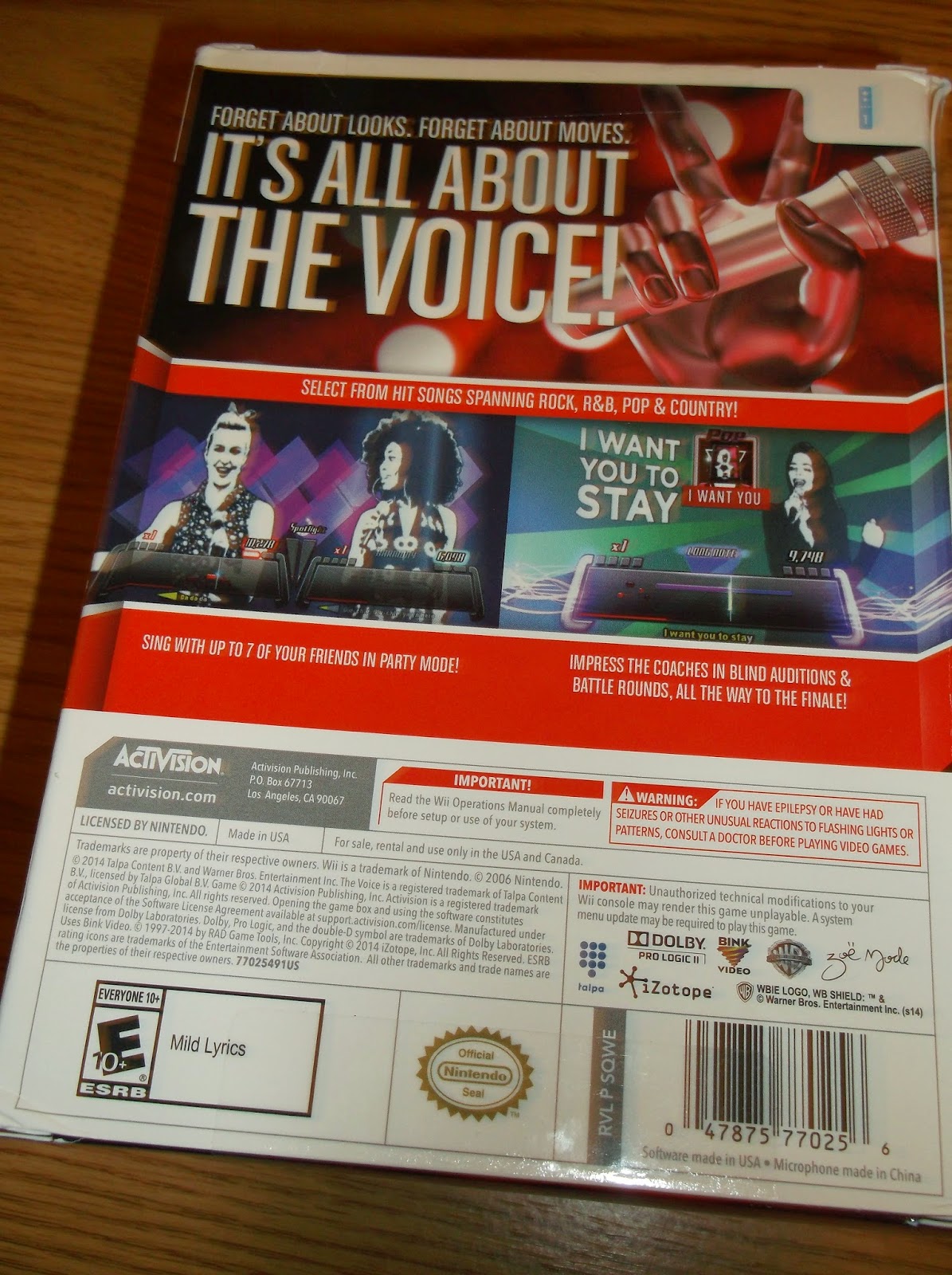 Missy's Product Reviews The Voice I Want You from Activision for Wii