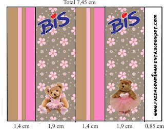 Ballerina Bear: Free Printable Candy Bar Labels. Ballerina Bear Free Printable Labels.