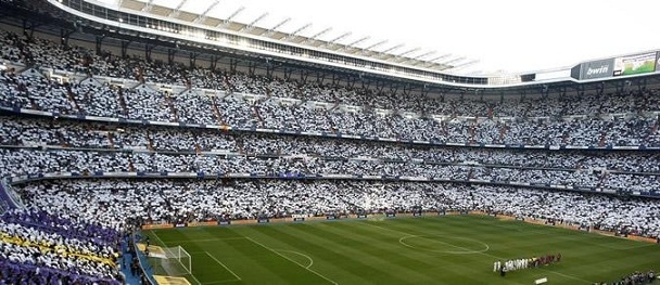 Real Madrid Stadium full of white jerseys