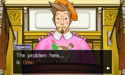 Phoenix Wright Ace Attorney Trials and Tribulations Edgeworth problem here is time Laurice Deauxnim