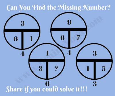 Maths Brain Teaser to find the missing number