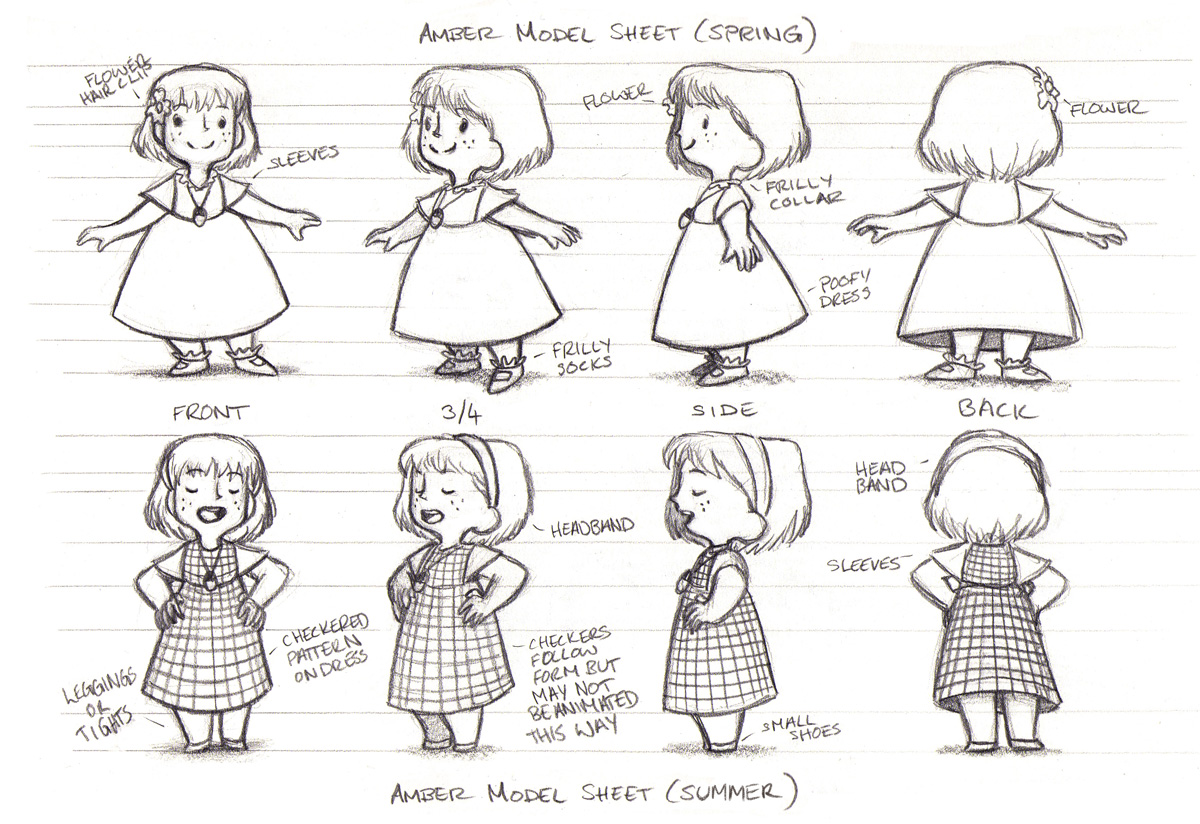 Acorns A short film by Gemma Roberts Model Sheets Seasons