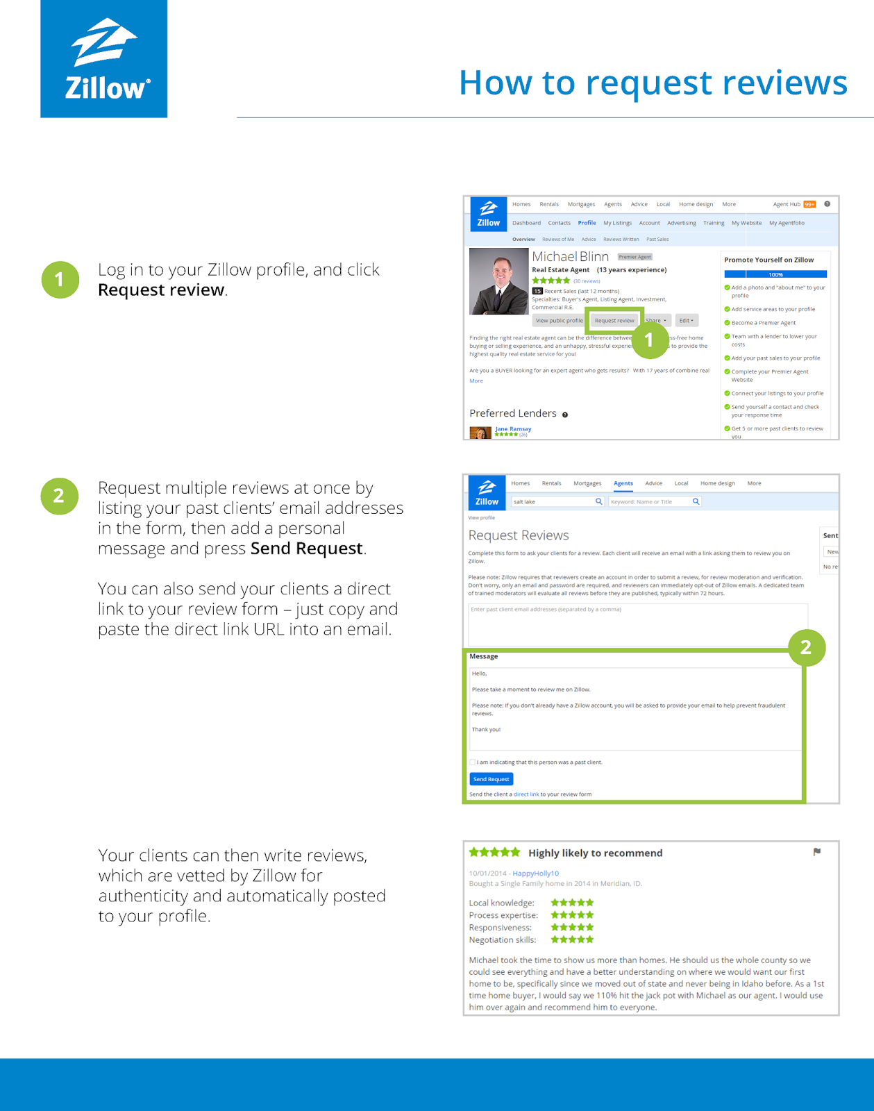 Update your Zillow profile to be the featured Agent on