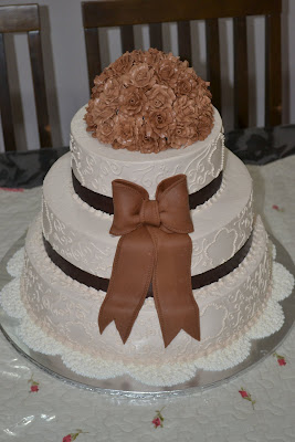 3 tier stacked wedding cake - buttercream frosting
