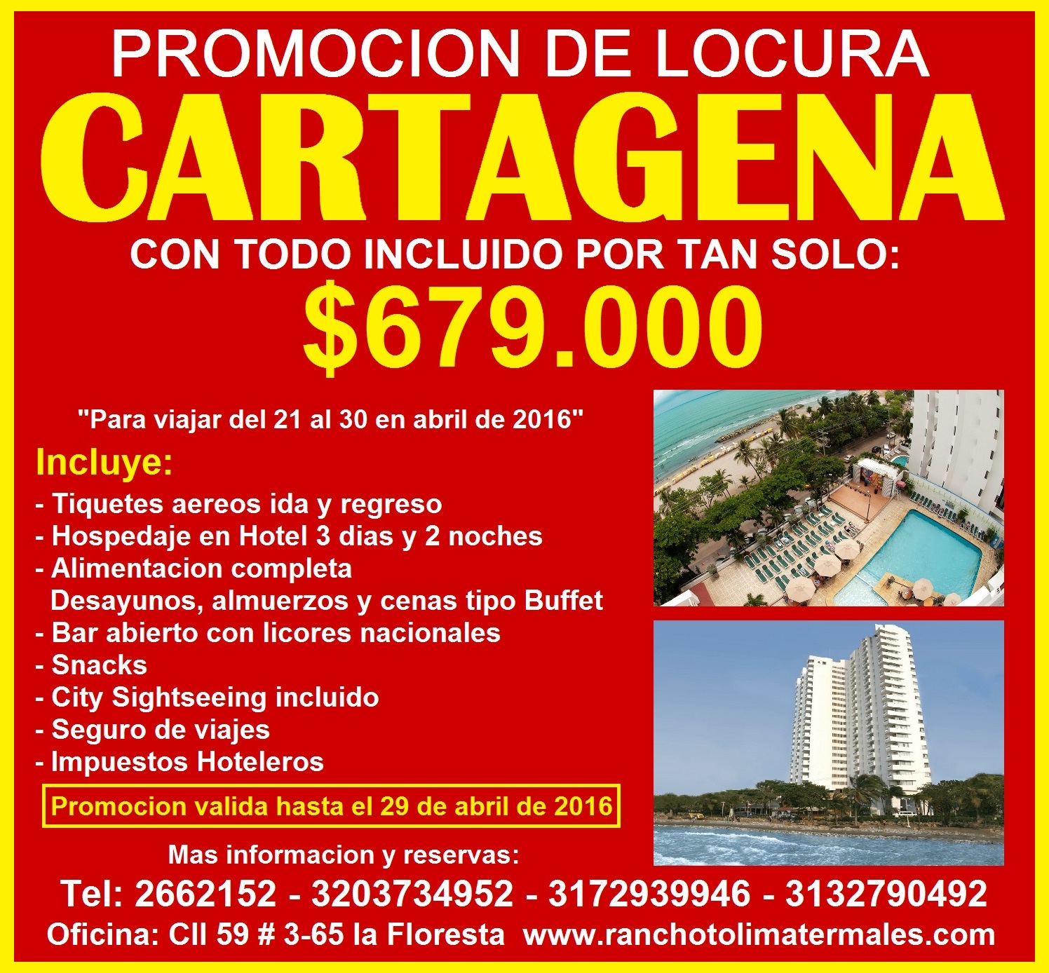 SABOR MANA TOUR NOS VAMOS PA CARTAGENA (PROMOCIÓN TODO INCLUIDO) SABOR MANA TOUR NOS VAMOS PA CARTAGENA (PROMOCIÓN TODO INCLUIDO)