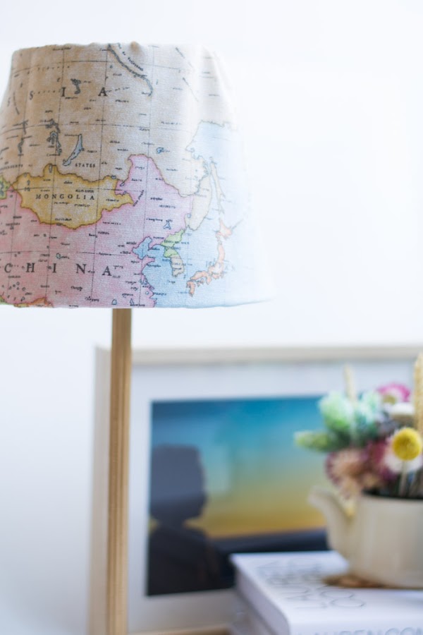 Lámpara de tela mapas