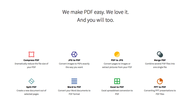 Smallpdf.com線上PDF轉檔、合併、分割、壓縮工具，解決各種 PDF 疑難雜症！
