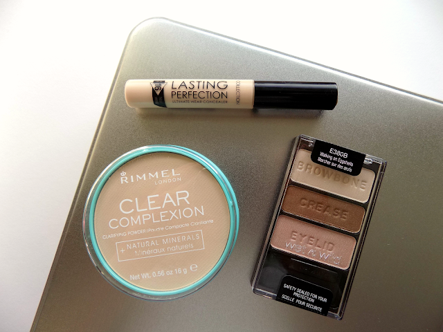 Collection Lasting Perfection concealer, Wet 'n' Wild Walking On Eggshells palette, Rimmel Clear Complexion
