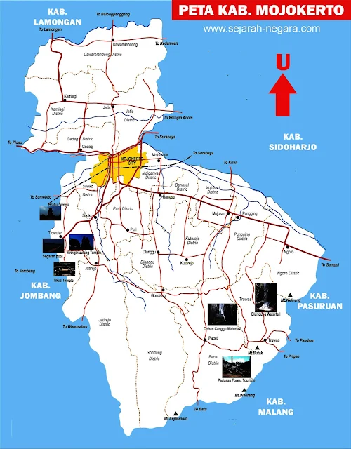 Gambar Peta Mojokerto Lengkap 20 Kecamatan