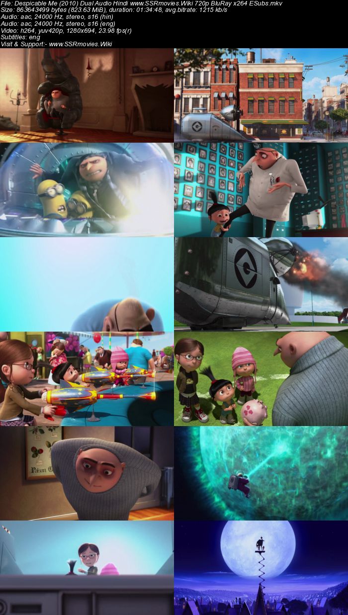 Despicable Me (2010) Dual Audio Hindi 720p BluRay 800MB ESubs Movie Download