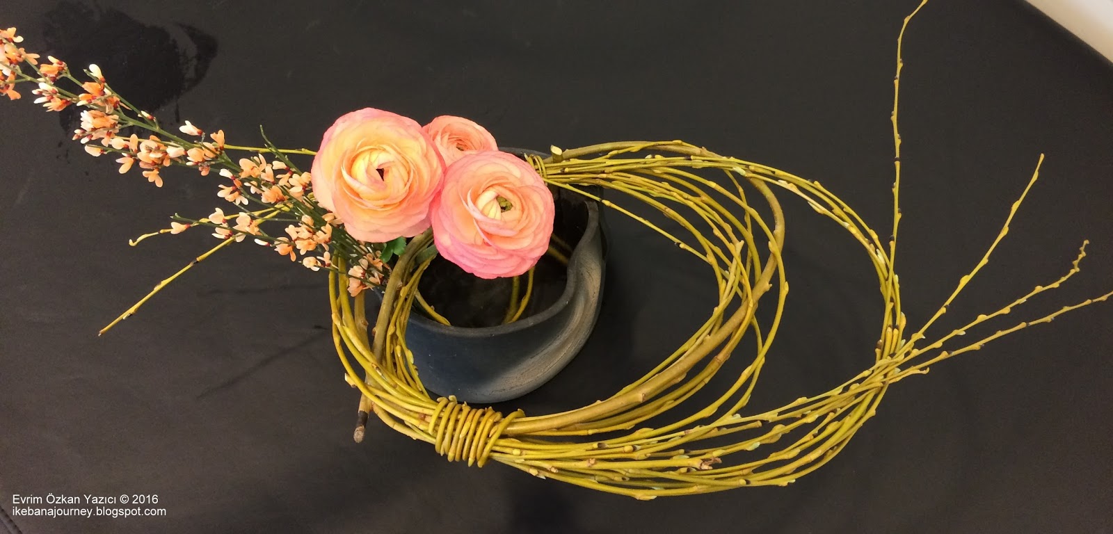 Evrim's Ikebana Journey Weaving Weeping Willow Intertwining