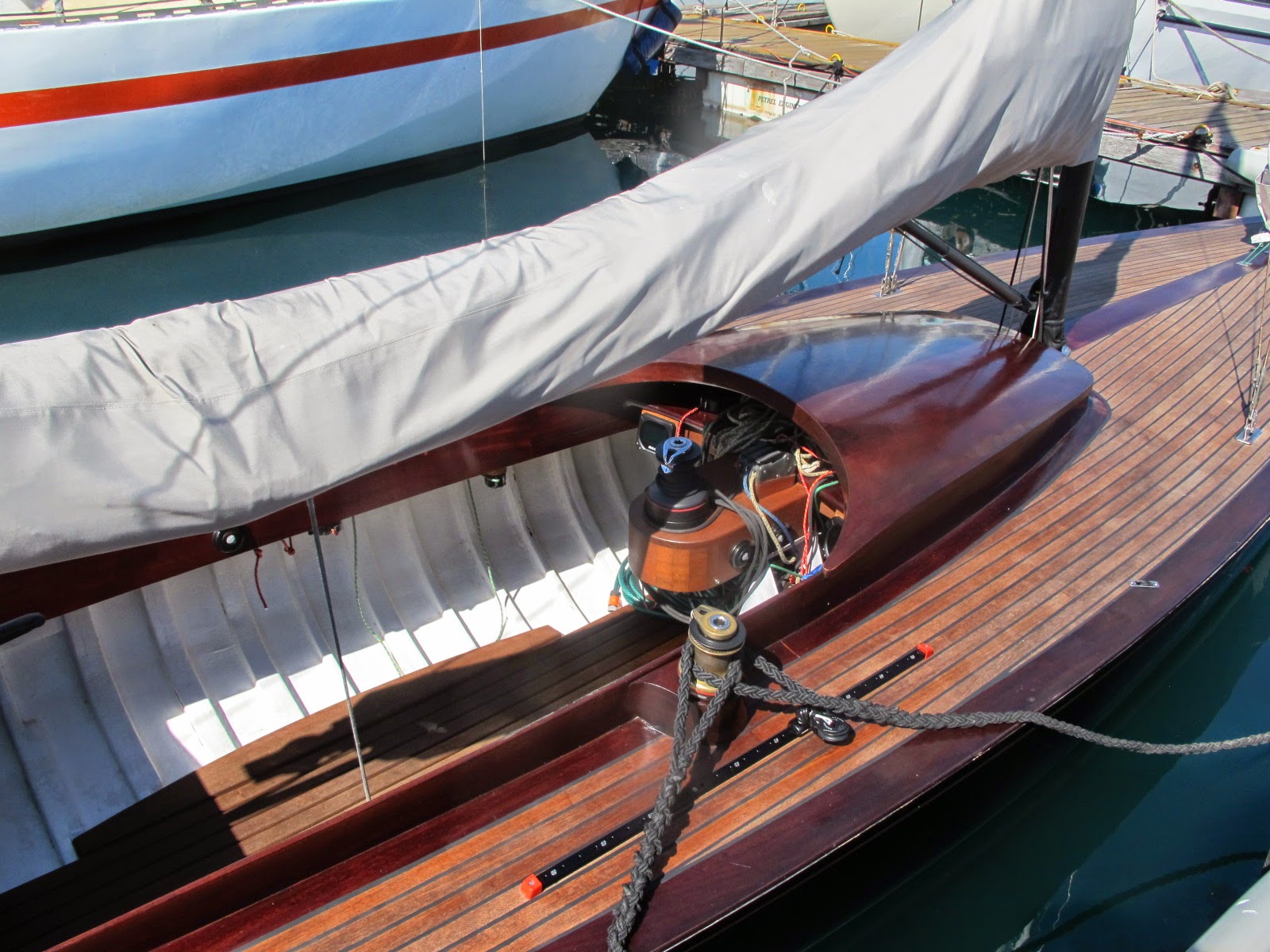 CKD Boats Roy Mc Bride A Dragon class yacht uncovered