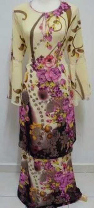 Model baju  kurung  melayu  batik  muslim terbau