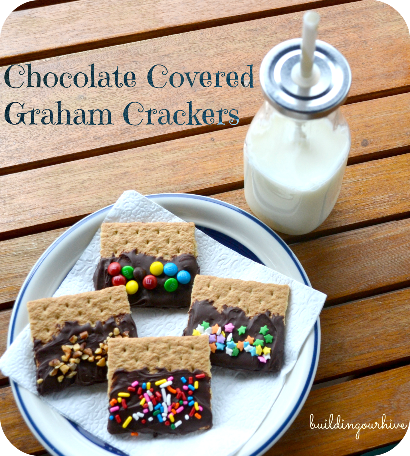 Building Our Hive Chocolate Covered Graham Crackers
