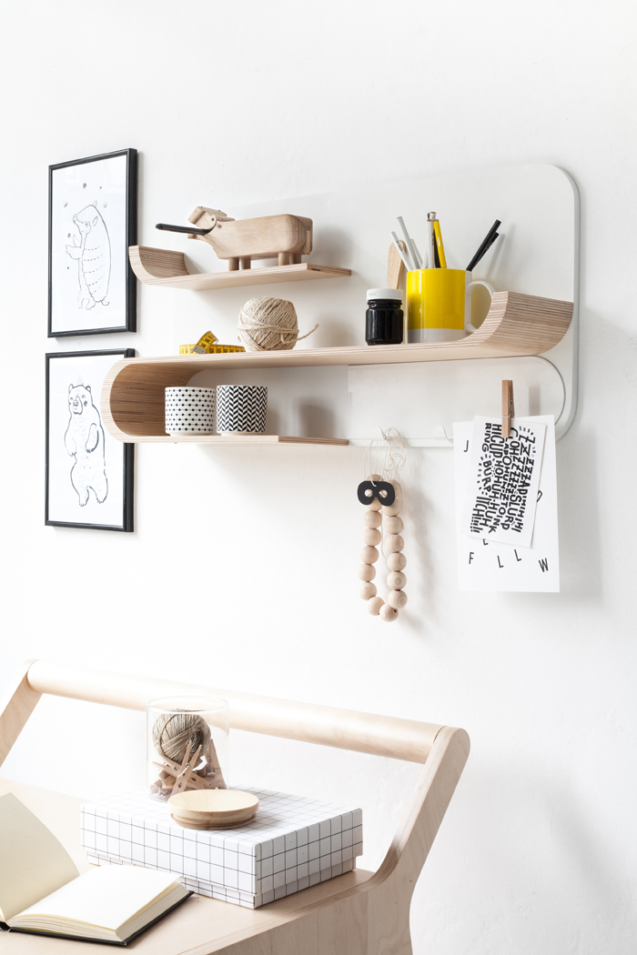 desk and shelf from Rafa-kids collection - natural wood finish 