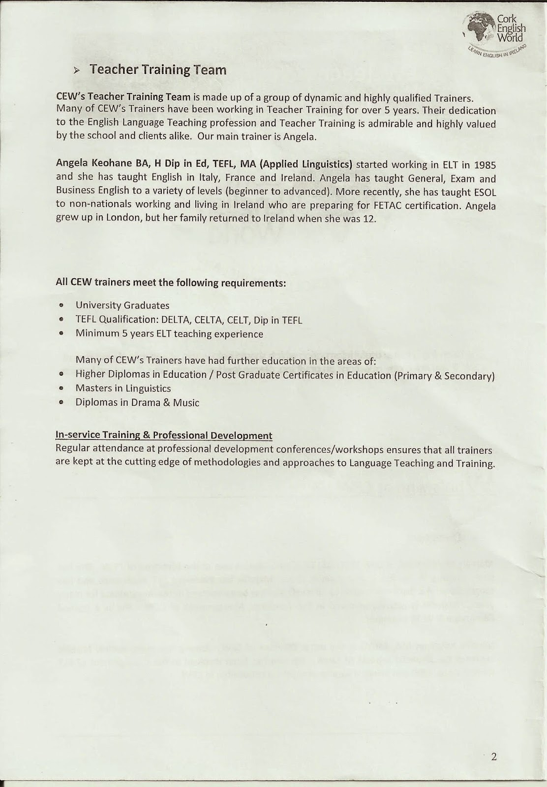 STEP STAGING TIME FOR ENGLISH PRONUNCIATION. CORK 2014 First STEPs in