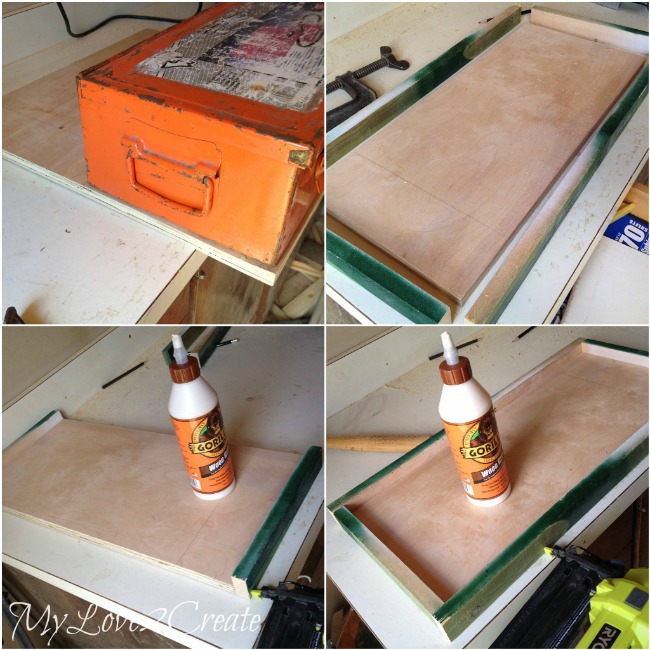 making wooden box for old tool box