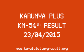 Karunya Plus KN 54 Lottery Result 23-4-2015