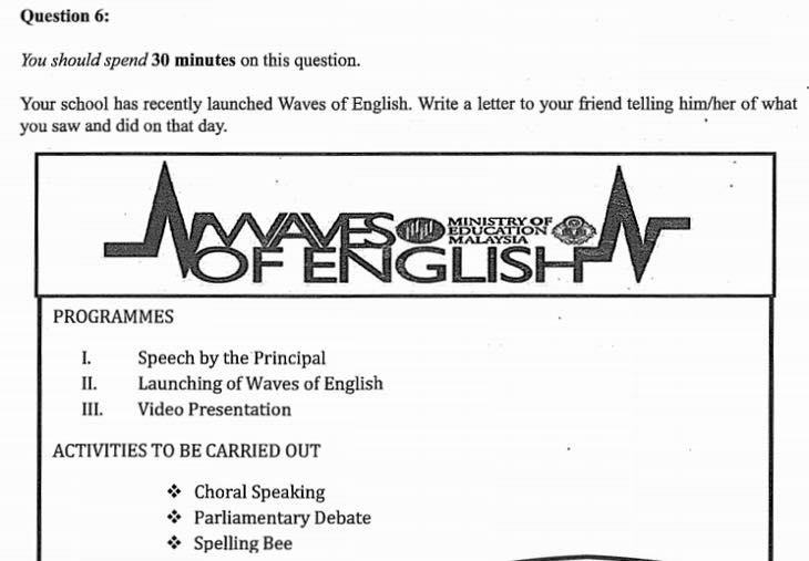 Trial Paper English PT3 2016 Soalan Percubaan Bahasa Inggeris