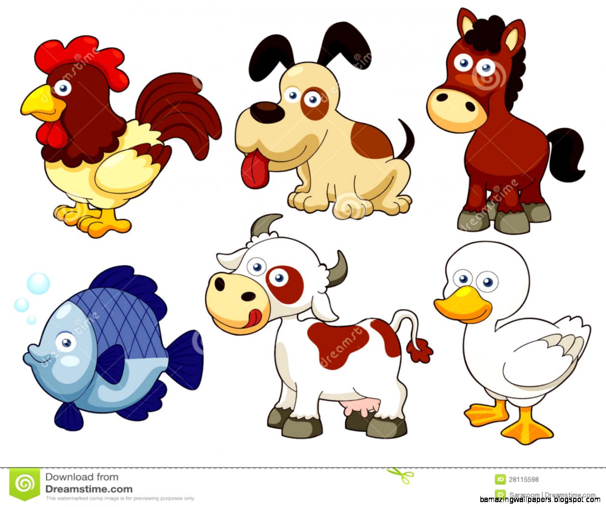 Group Of Farm Animals Royalty Free Stock Images   Image 13127919