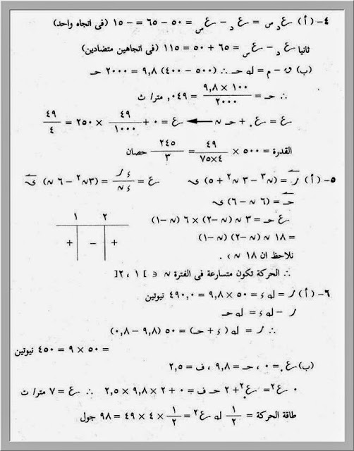 مراجعة ميكانيكا ثالثة ثانوي سهلة وبسيطة -  امتحانات ميكانيكا محلولة لثالثة ثانوي