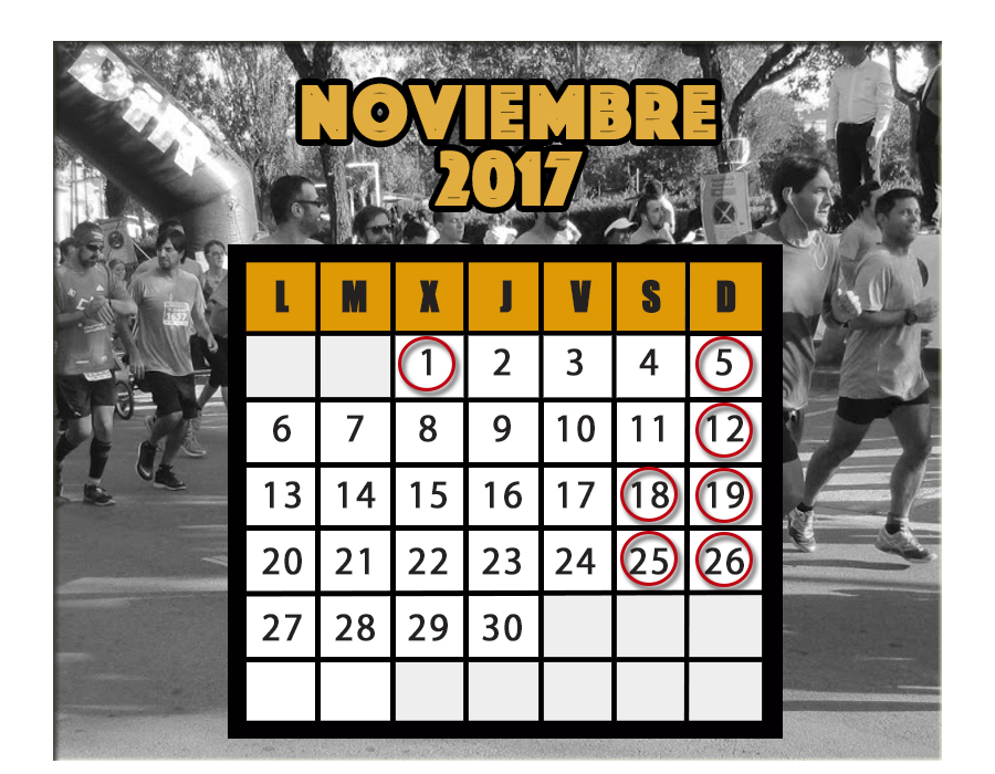 Calendario carreras Noviembre 2017