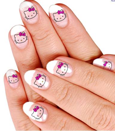 Nail Art: Child Nail Designs With Stickers Hello Kitty