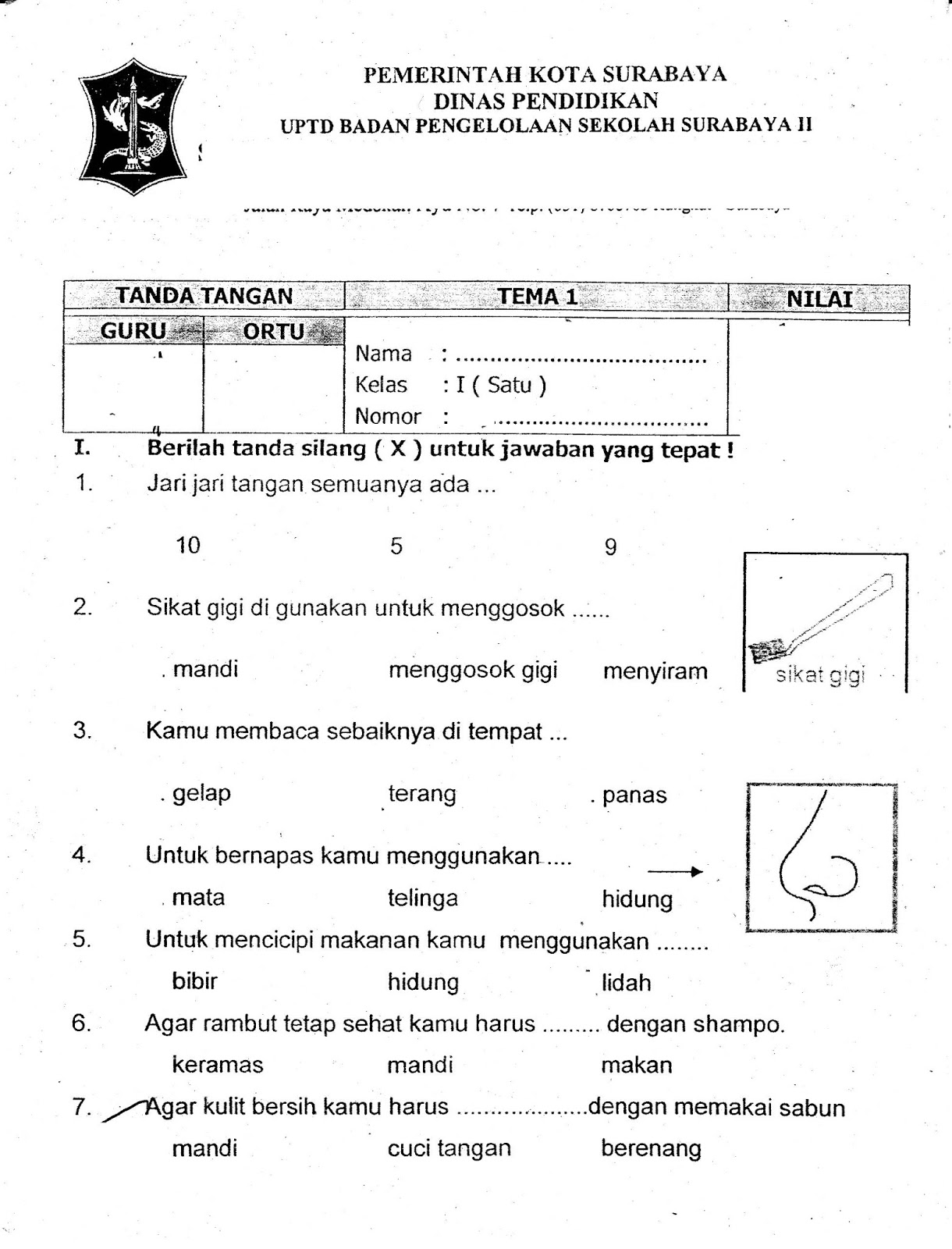 Contoh soal Uas Bahasa Jawa Sd Kelas 1 Semester 1