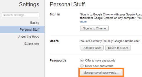 How to see saved passwords in Google Chrome
