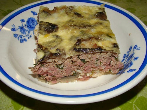 Musaca de ciuperci cu carne de curcan