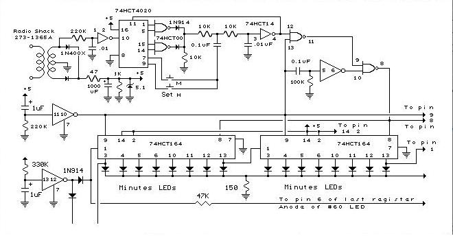 only wiring and diagram: 72 LED Clock Circuit