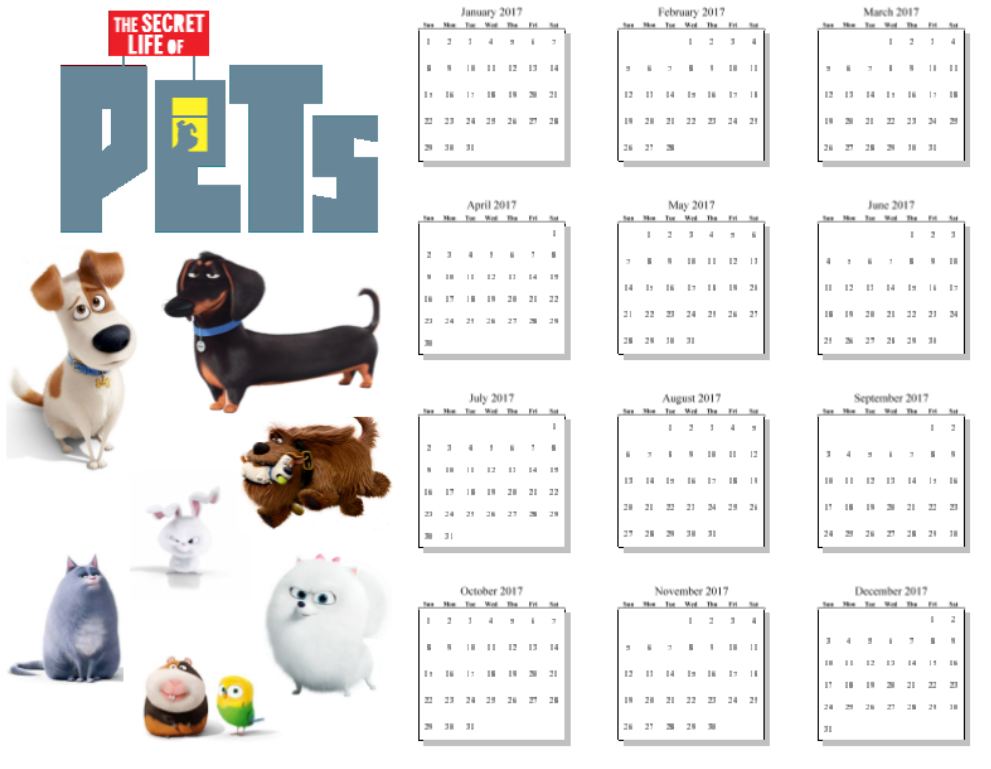 Musings of an Average Mom Secret Life of Pets Calendars