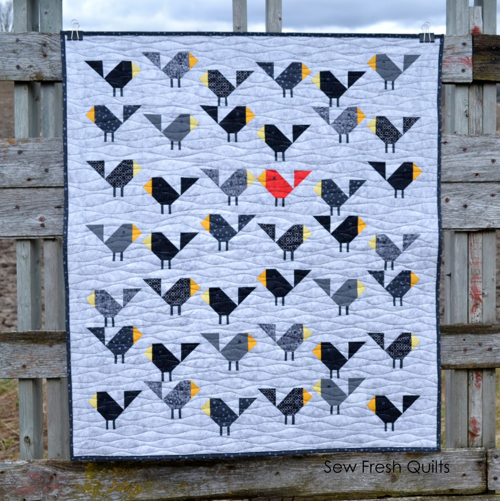 Sew Fresh Quilts Black Birds baby quilt