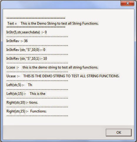 VB Script Examples: VBScript String Functions