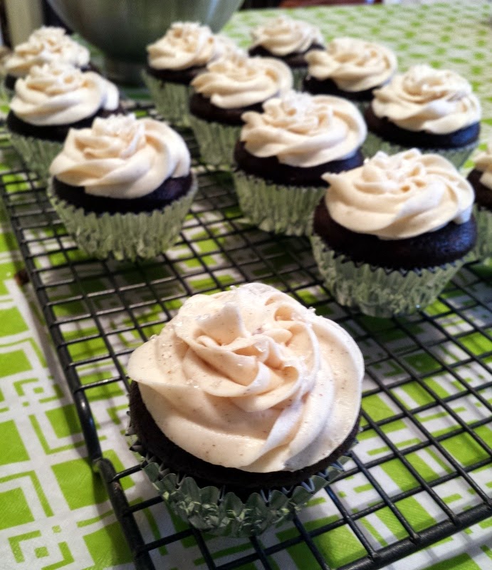 The Tiny Tyrant's Kitchen Chocolate RumChata Cupcakes