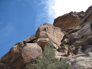 True Grit (5.8) a sport climb in Unaweep Canyon, Western Colorado