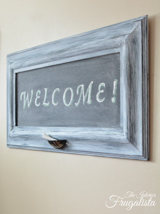 Close Up Photo of new Welcome Chalkboard made from Framed Art