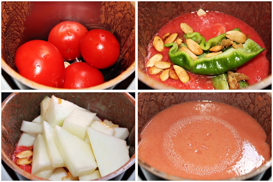 SOPA DE TOMATE Y MELÓN CON THERMOMIX PASO A PASO