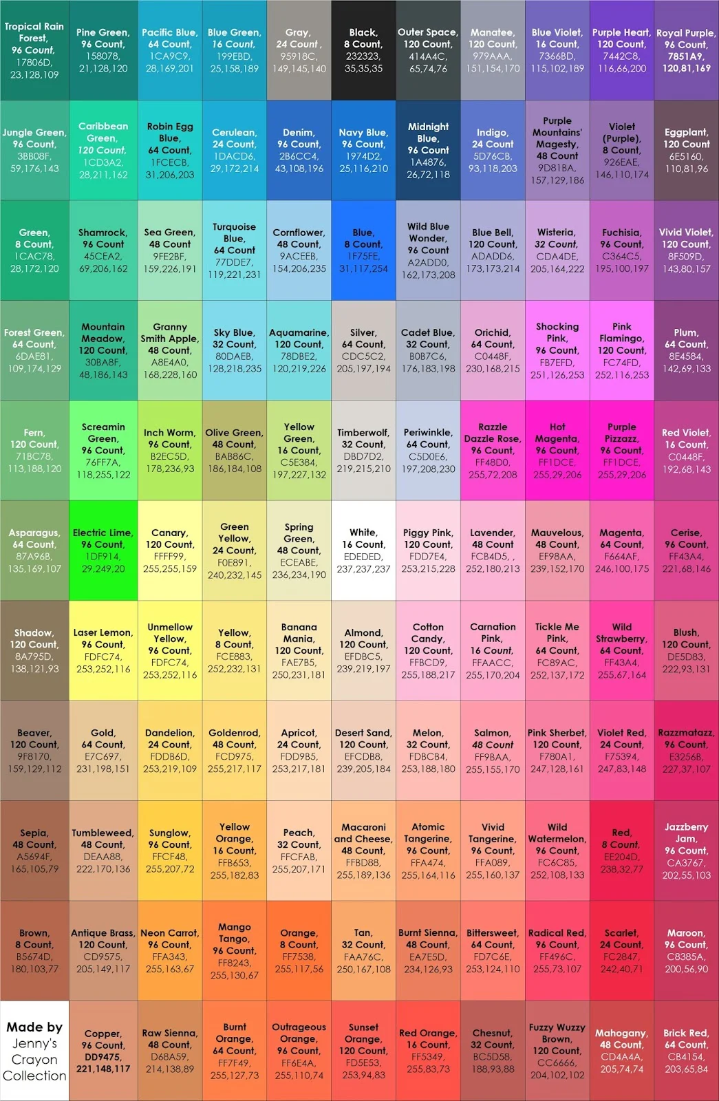 Dynamic Crayola List Of Colors Design Concept