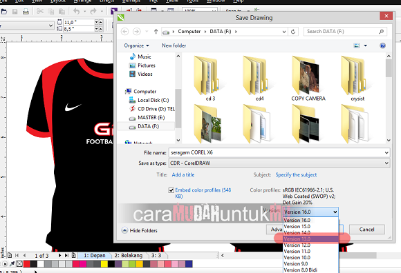 Membuka file corel X6 di versi corel yang lebih rendah Membuka file corel X6 di versi corel yang lebih rendah
