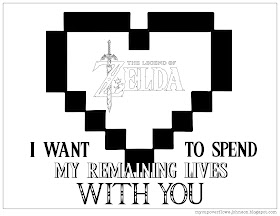 Legend of Zelda valentine's day coloring page