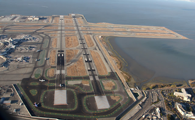 Aéroport de San Francisco vue aérienne