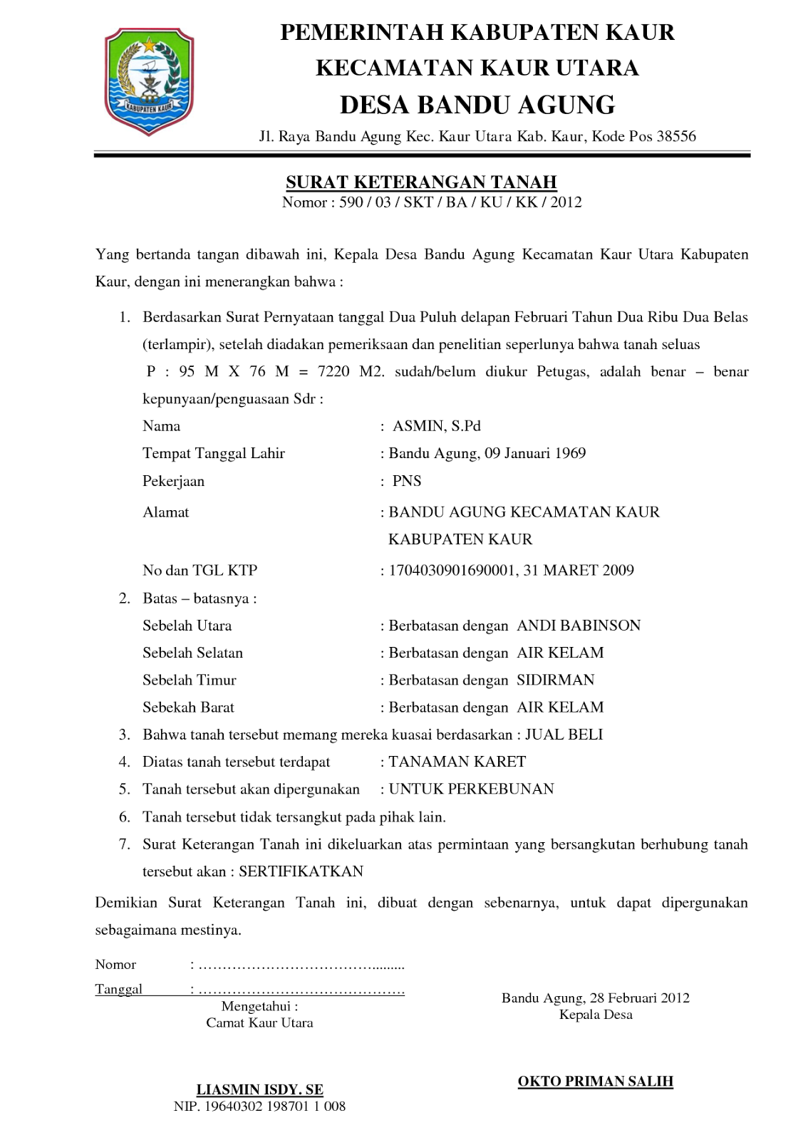 Surat Kuasa Wakil Jual Tanah