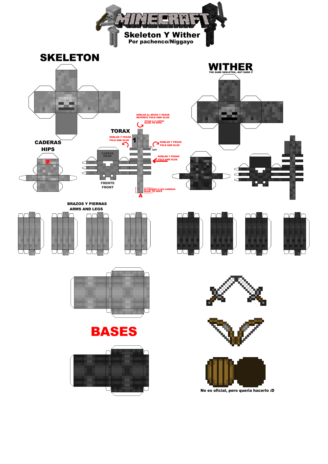 Dibujos de Risas: Editorial para papercraft armar  Minecraft y army recortar templates