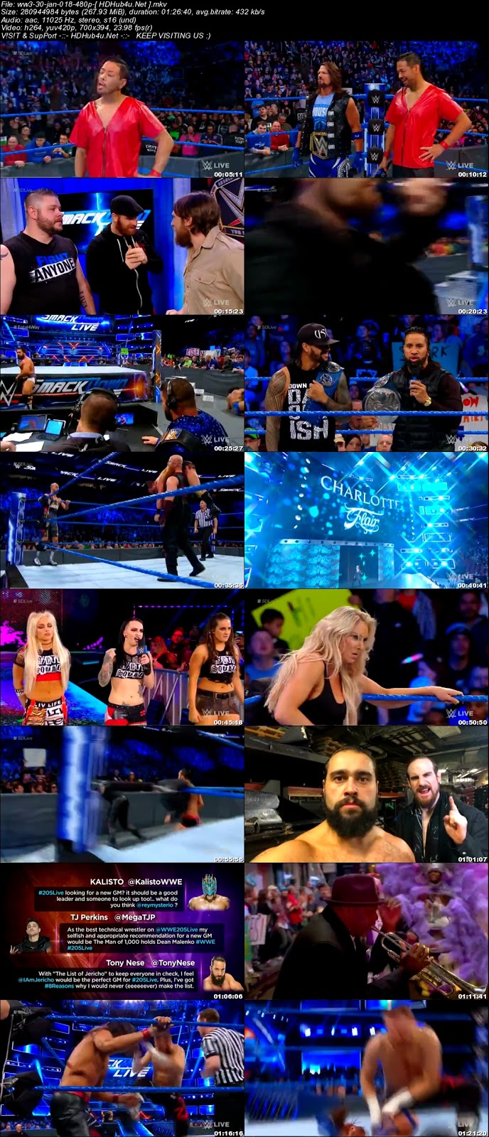 WWE Smackdown Live 30th January 2018 480p HDTV 250MB Download