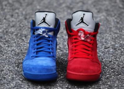 blue and red jordan 5