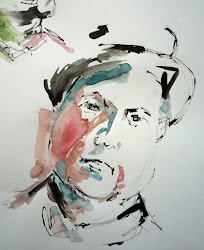 ink watercolour technique wax resist portrait rodney den van sketch